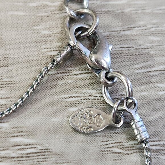 Premier Designs Long Rock Crystal Style Faceted Glass Beads Silver Tone 50" Long - Picture 4 of 6